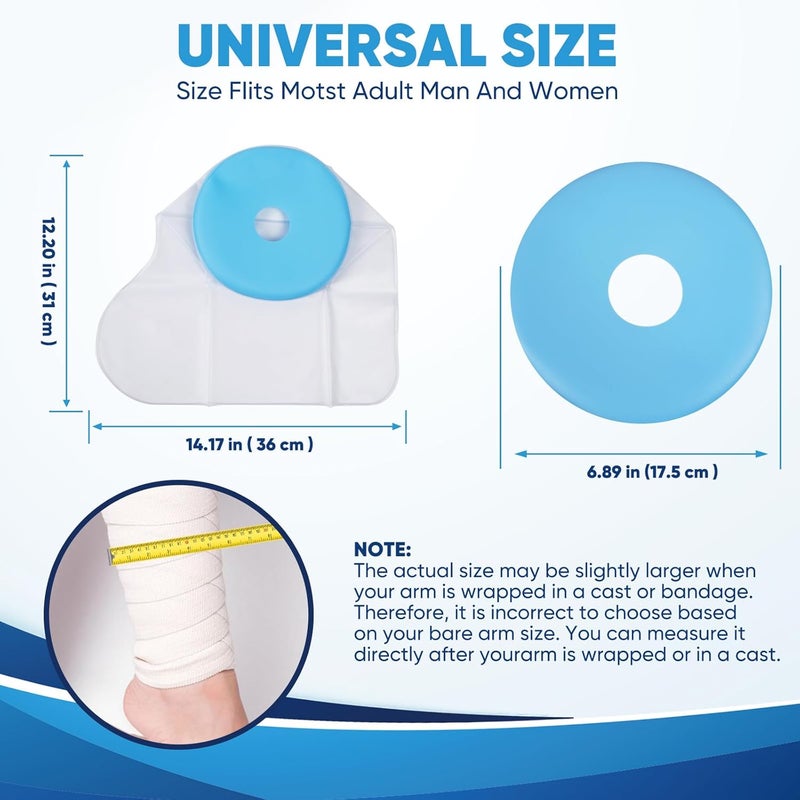 chufa Waterproof Foot Cover for Shower Adult, Ankle Wound Protector Bath Adult Watertight Cast Bag Showering for Surgery Foot, Soft Comfortable Ankle Cast Cover, Reusable Cast Protector - Image 2